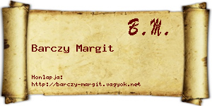 Barczy Margit névjegykártya